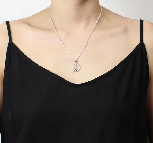 Miniatura 6 de COSUMOSU - Colgante de plata de ley 925 con circonita de luna creciente