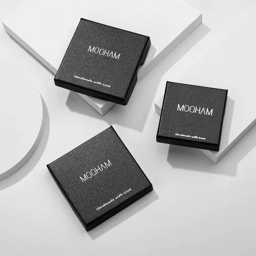 Miniatura 7 de Collares con iniciales M MOOHAM en capas, para mujer, chapados en oro de 14 quilates, con cadena de eslabones