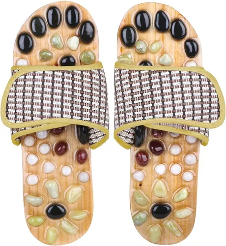 Pantuflas de masaje de acupresión con piedra de tierra (hombres 8-9.5/mujeres 9.5-11)