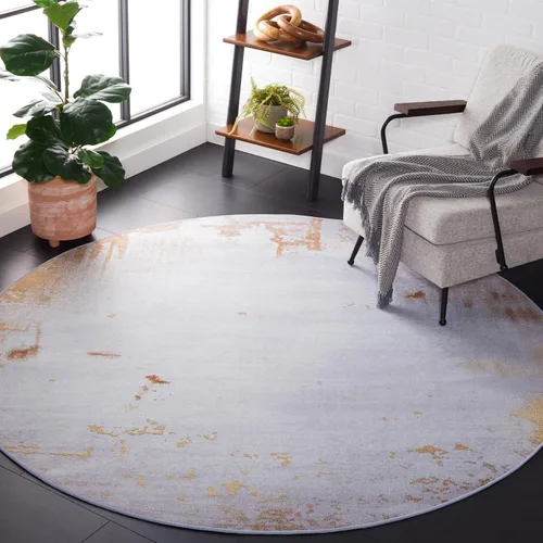 Miniatura 10 de SAFAVIEH Alfombra lavable Tacoma Collection - 8 x 10 pies, gris y al óxido, antideslizante y fácil de limpiar, ideal para sala de estar, dormitorio