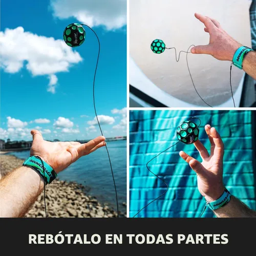 Miniatura 3 de Waboba Bola de Retorno Bounceback Negra y Azul Lunar, Bolas Hiper Rebote, Rebote Extremo y Diversión, Bola de Rebote Super Alto para Juegos Activos