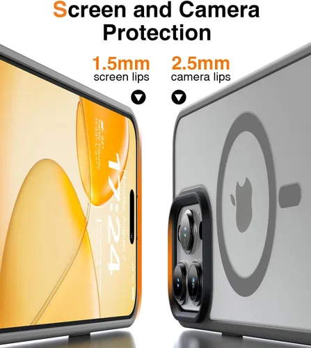 Miniatura 7 de Meifigno Magic Mag Series - Funda diseñada para iPhone 15 Pro, protección de grado militar y compatible con MagSafe, parte trasera mate translúcida