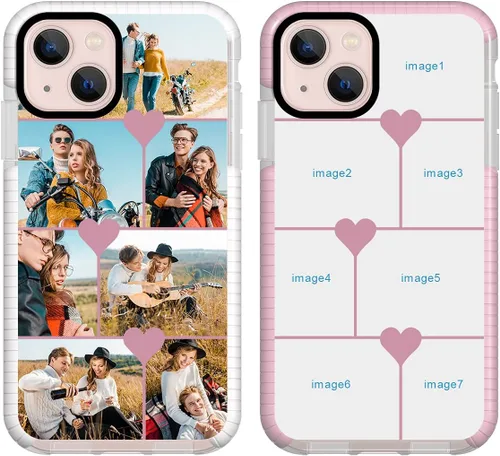 Miniatura 20 de Funda de teléfono personalizada para iPhone 13 personalizada con collage de múltiples imágenes, funda resistente a los arañazos, a los golpes, funda