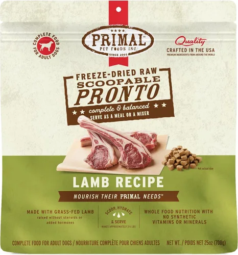 Miniatura 12 de Primal - Alimento liofilizado para perros, Pronto Mini Nuggets, cordero; tomar y servir, comida completa y equilibrada; también se puede utilizar