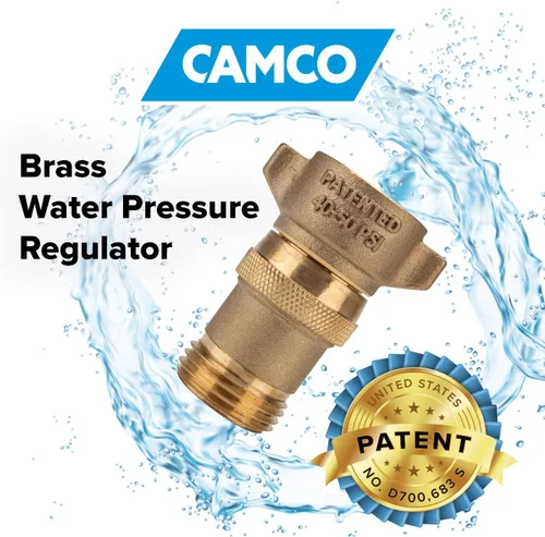 Miniatura 3 de Regulador de presión de agua de latón Camco para marina/RV – Protege los pequeños electrodomésticos de la cocina de RV, fontanería y mangueras
