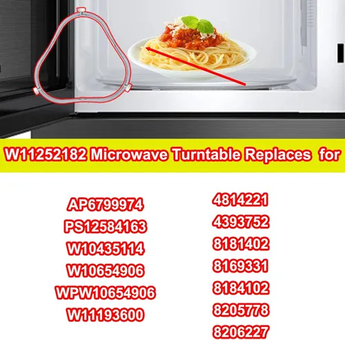 Miniatura 3 de Anillo de soporte para plato giratorio de microondas W11252182 de 7.48 pulgadas, pieza de repuesto de soporte de bandeja de vidrio, apto