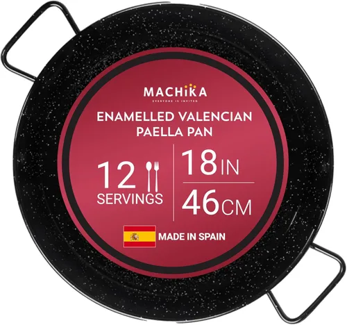 Miniatura 9 de Machika Paellera Esmaltada Paellera Sartén para Recetas de Paella y Arroz Perfecta para Interior y Exterior Fácil Limpieza Recubrimiento