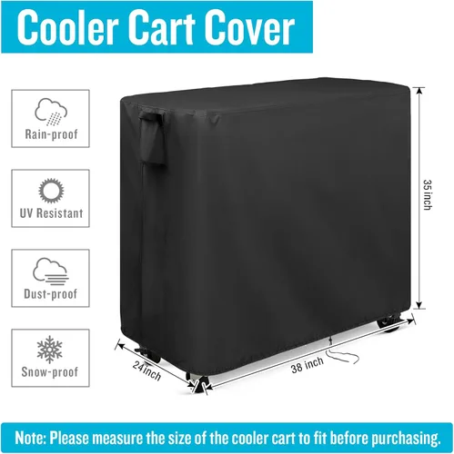 Miniatura 6 de Kingling Funda para carrito enfriador Keter de 89.8 cuartos de galón, cubierta impermeable para carrito enfriador de aire libre con ruedas, patio