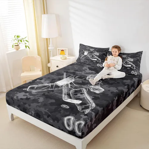 Miniatura 11 de Erosebridal Graffiti Rugby Ball Sheets for Boys Girls Colorful Rugby Helmet Fitted Sheet,Sports Kids Bedding Sets Football Game Bed Sets Twin 2 Piece