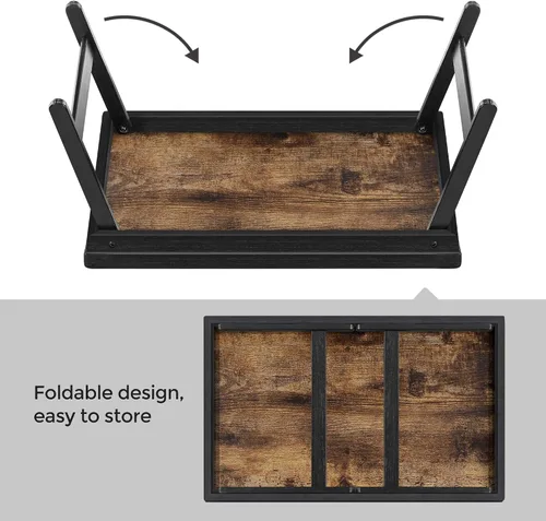 Miniatura 6 de SONGMICS Mesa de cama con patas plegables de bambú, bandeja de desayuno para sofá, bandeja de servir con ranura para tableta de teléfono, marrón