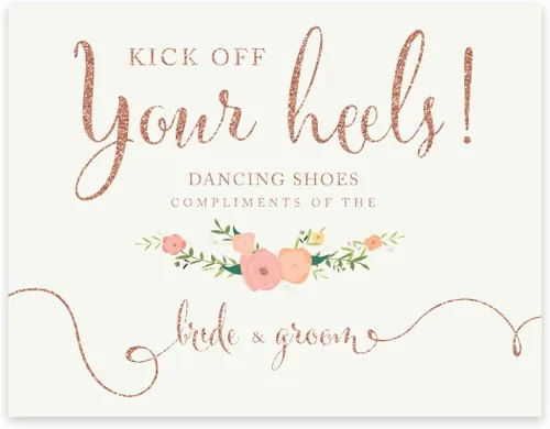 Miniatura 96 de Andaz Press Letreros de fiesta de boda, purpurina de oro rosa sintético con flores, 8.5 x 11 pulgadas, resalta tu versículo bíblico favorito