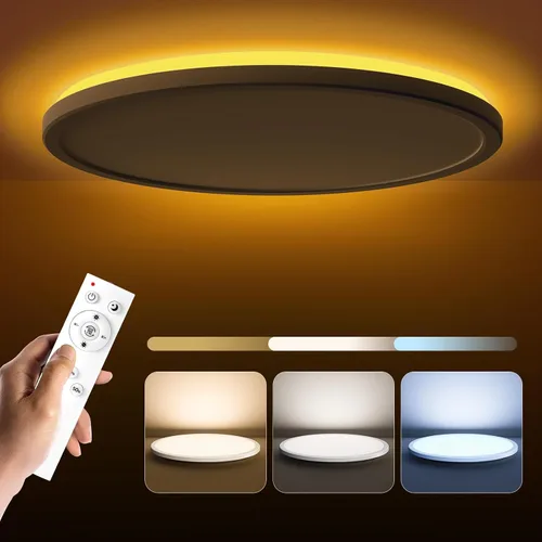 Miniatura 12 de Matane Lámpara de techo empotrada con control remoto, luz nocturna de 8.7 pulgadas, 18 W, 3000 K-6500 K, ajustable, luces LED de bajo perfil