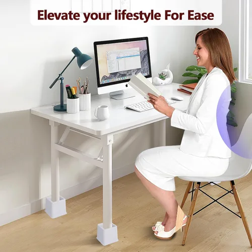 Miniatura 6 de Elevadores de cama resistentes: juego de 4 elevadores ajustables para muebles, alturas de elevación de 3, 5 y 8 pulgadas, soporta hasta 1,300 libras