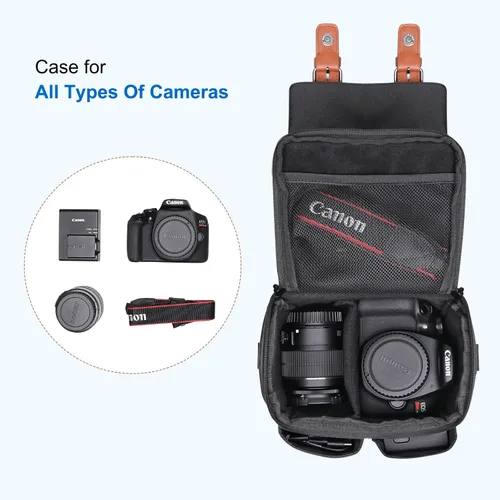 Miniatura 4 de XANAD Bolsa de cámara DSLR para cámaras sin espejo Canon EOS RebelT7/R100/R50/R6 Mark II/R50 V/R8/R10/R6 Mark III/R5 Mark II/RP SLR sin espejo