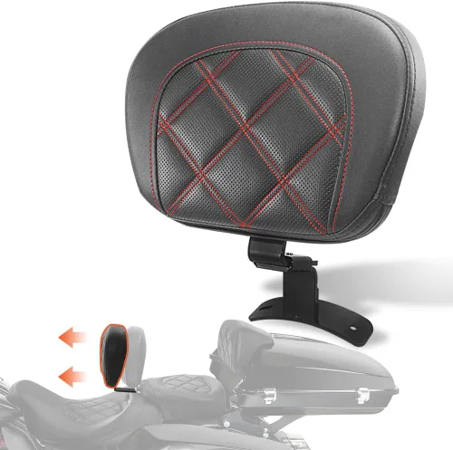 Miniatura 9 de FOVPLUE Respaldo de piloto, kit de almohadilla ajustable para respaldo del conductor para Harley Touring CVO Road Glide Road King Electra Glide