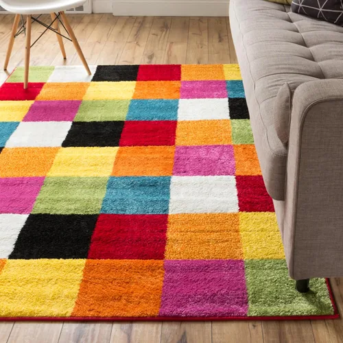 Felpudo pequeño de Well Woven para habitación infantil, cocina. Suave y duradero de estilo moderno, diseño Daisy Flowers, con detalles en azul.