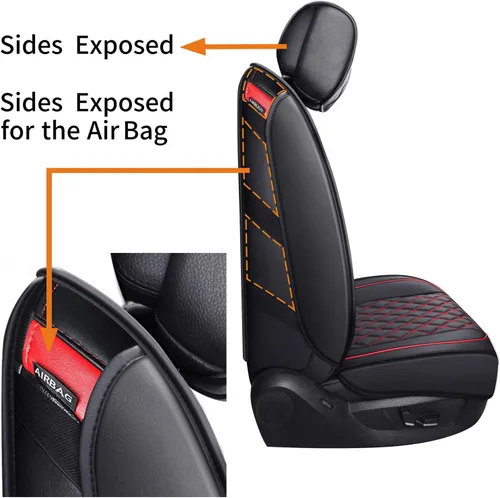 Miniatura 4 de Aierxuan - fundas de asiento de automóvil Negro-rojo