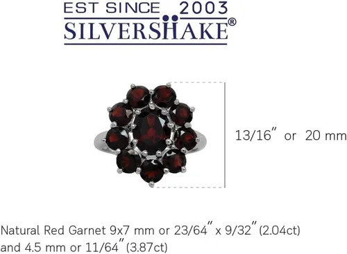 Miniatura 2 de Silvershake Anillo de plata de ley 925 chapado en oro blanco con piedras preciosas auténticas, joyería para mujer
