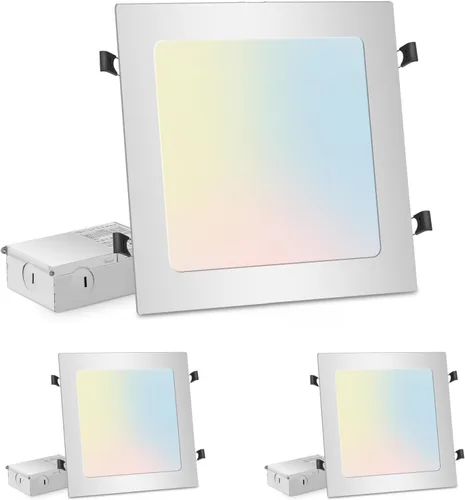 Miniatura 8 de LZHOME - Luz empotrable LED cuadrada de 11 pulgadas y 26 W, 3 colores de temperatura seleccionable y regulable, 2200 lúmenes, iluminación LED