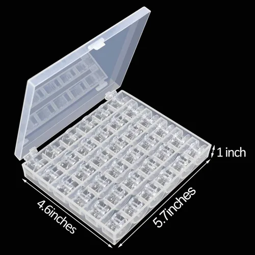 Miniatura 7 de 36 bobinas de plástico transparente para máquina de coser con estuche para Janome Brother Singer Babylock, máquina de coser clase 15, bobinas