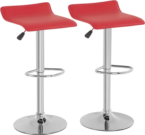 Miniatura 9 de BestOffice Juego de 2 taburetes de bar ajustables, taburetes de bar con modernos taburetes giratorios de piel sintética para silla de altura