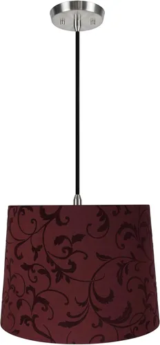 Miniatura 29 de Aspen Creative, 72306-11 - Kit de conversión de luz colgante de techo con pantalla de tela imperio de tapa dura, 14 pulgadas de ancho