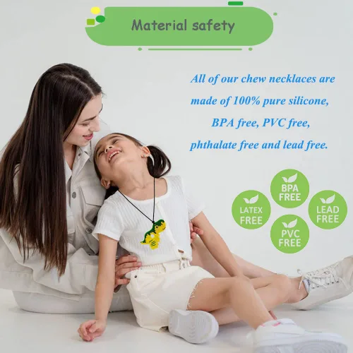 Miniatura 2 de Collares masticables para niños sensoriales, collar masticable sensorial para niños y niñas con autismo, TDAH, SPD, masticación, dentición, juguetes