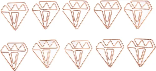 Miniatura 9 de 100 clips de papel con forma, clips pequeños de oro rosa, abrazaderas de documentos para archivos de fotos, para oficina, escuela, estudiantes