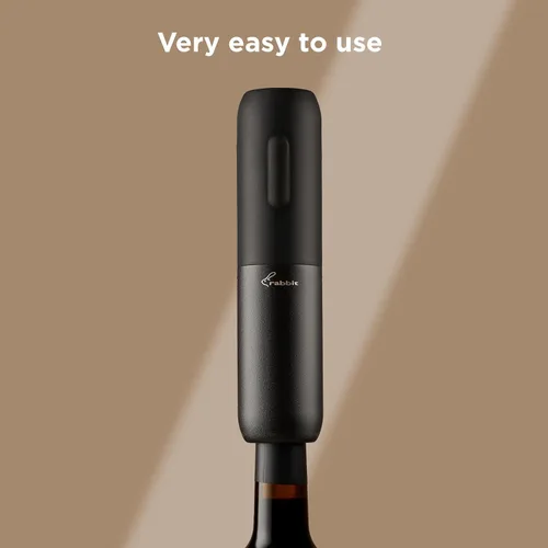 Miniatura 6 de Rabbit Sacacorchos eléctrico abridor de vino – Abrebotellas automático con botón pulsador, diseño compacto, abre botellas silenciosamente, se Negro
