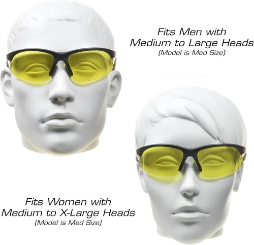 Miniatura 3 de proSPORT BIFOCAL - Lector de lentes de sol + 2.25 lentes de visión nocturna amarilla, 2 pares de gafas de sol semi sin montura para hombres y mujeres