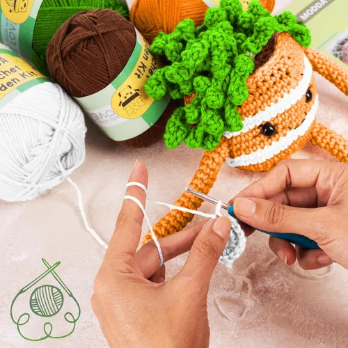 Miniatura 7 de MODDA Kit de Ganchillo para Principiantes - Kit de Inicio de Ganchillo para Principiantes con Tutoriales en Video Fáciles de Seguir, Kits
