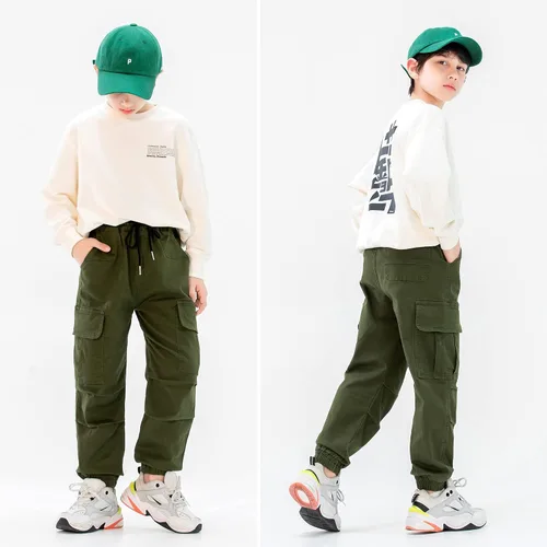 Miniatura 7 de MINI PANDA Pantalones cargo para niños, Husky con cintura ajustable, talla 6-16
