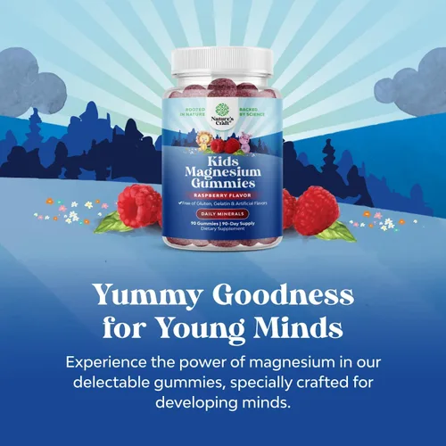 Paquete de gomitas Omega DHA para niños, ácidos grasos Omega 3 6 9 con vitamina C para el cerebro, inmunidad y visión y gomitas de magnesio para