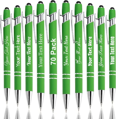 Miniatura 103 de Hasta 300 bolígrafos personalizados a granel con nombre personalizado con grabado gratis, puntas de lápiz capacitivo grabado, bolígrafo