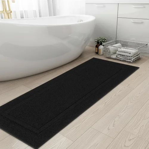 Miniatura 57 de SHACOS Alfombras de baño súper suaves y esponjosas de 24"x36" antideslizantes, lavables, alfombras de baño absorbentes, alfombras para suelo de Gris