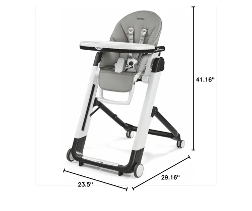 Miniatura 11 de Peg Perego Siesta, Silla Alta Plegable y Reclinable Crece Con el Bebé, Altura Ajustable, Limpieza Rápida y Ruedas Fáciles de Empujar para Bebés