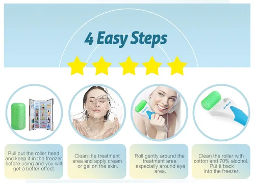 Miniatura 6 de ESARORA Rodillo de hielo para cara y ojos, hinchazón, migraña, alivio del dolor y lesiones menores, productos para el cuidado de la piel