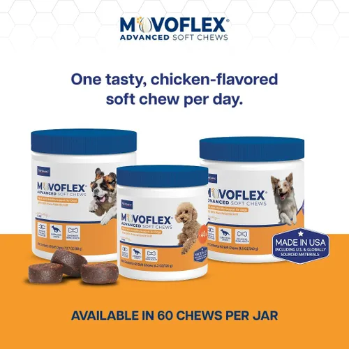 Miniatura 4 de MOVOFLEX Virbac - Suplemento de apoyo avanzado para la cadera y las articulaciones para perros medianos, 60