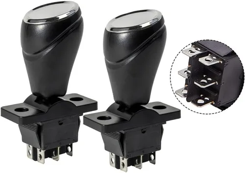 Miniatura 2 de Interruptor basculante para automóviles de parachoques de 12 V para niños, reinicio automático de 360°, repuesto de joystick hacia adelante