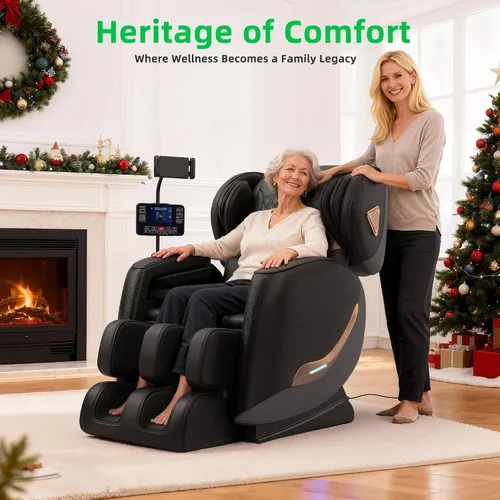 Miniatura 9 de Silla de masaje mejorada de cuerpo completo, silla de masaje reclinable de gravedad cero, 10 puntos de fijación, sillas de masaje Shiatsu 2026