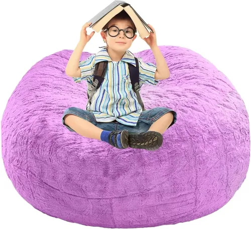 Miniatura 58 de BCU Funda para Silla Puf Ultra Suave Esponjosa de Piel Sintética Falsa Funda para Puf de Felpa Funda para Sillas de Sala de Estar para Adultos