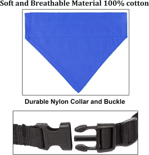 Miniatura 4 de Sublimación en blanco DIY perro bandana collar con hebilla ajustable, fuerte anillo en D para fácil correa de perro bandana, collar ajustable