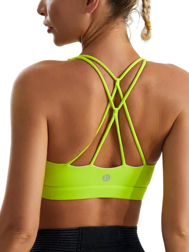 Miniatura 101 de Brasieres deportivos para mujer, con relleno, tipo camiseta sin mangas, sexis, con espalda cruzada, de alto impacto, largos, ideales para practicar