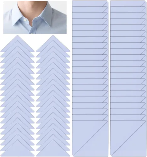 120 piezas de inserciones de cuello de camisa de vestir, soportes de cuello de plástico para camisas de polo, insertos autoadhesivos para camisas de