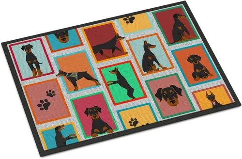 Miniatura 17 de Caroline's Treasures MLM1149MAT - Felpudo rojo Border Collie de 18 x 27 pulgadas, para interiores y exteriores, para entrada, antideslizante, Border