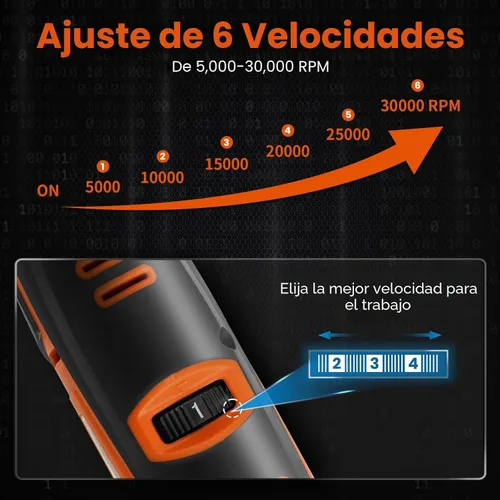 Miniatura 3 de HARDELL Herramienta rotativa inalámbrica de 12 V, kit de herramientas rotativas de 6 velocidades, herramientas rotativas eléctricas de 30000 RPM
