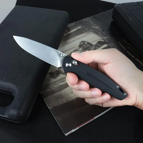 Miniatura 5 de RPG Mini cuchillo de bolsillo plegable, hoja de acero D2 de 3.5 pulgadas con mango G10 y clip de bolsillo, cuchillo EDC afilado para campamento
