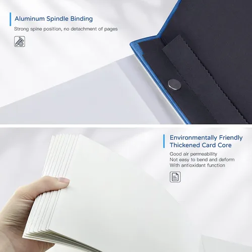 Miniatura 7 de Popotop Álbum de fotos grande autoadhesivo 4x6 5x7 8x10, álbum de recortes DIY, libro de fotos, regalos para mamá, familia, bebé y boda, con Azul