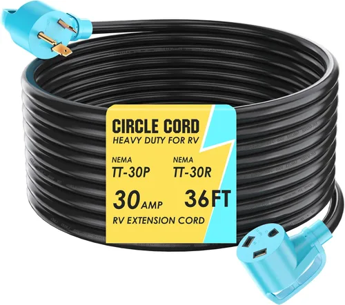Miniatura 12 de CircleCord Cable de alimentación para caravana de 30 amperios de 36 pies con bloqueo giratorio, resistente calibre 10, 3 cables, STW de cobre puro