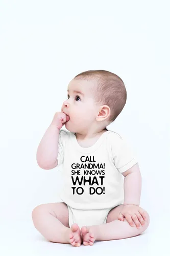 Miniatura 10 de CBTwear Call Grandma She Knows What To Do Baby Bodysuit - Adorable mameluco Ropa Unisex Humor Romper
